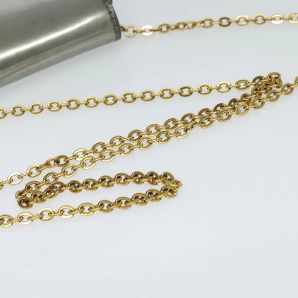 LOUIS VUITTON Vernis Pochette Louise PM Clutch Bag Silver LV Auth - Picture 8 of 16